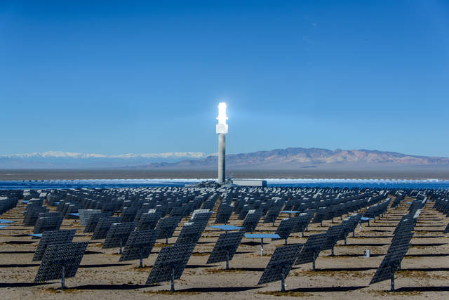 Special to the Pahrump Valley Times The Crescent Dunes solar plant in the Tonopah region as sh ...