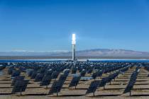 Special to the Pahrump Valley Times The Crescent Dunes solar plant in the Tonopah region as sh ...