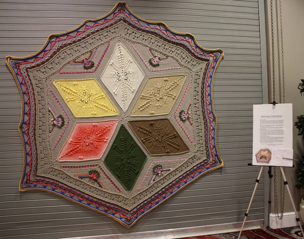 Robin Hebrock/Pahrump Valley Times This "Ubuntu" handcrafted blanket was made specially for the ...