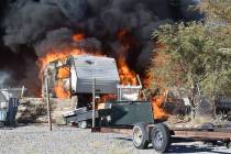 Special to the Pahrump Valley Times At least three RVs were destroyed after a fire broke out at ...