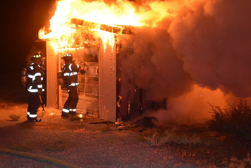 Special to the Pahrump Valley Times Pahrump fire crews were dispatched for a report of a struct ...