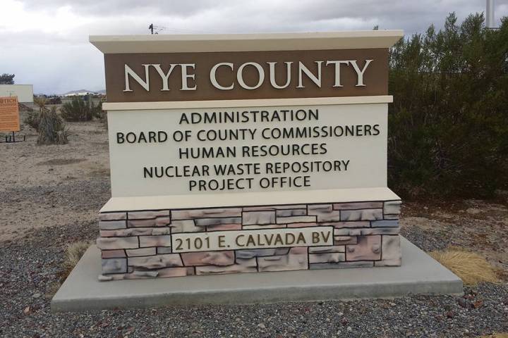 Pahrump Valley Times file A sign for Nye County's government as shown in a 2016 photo in Pahrump.