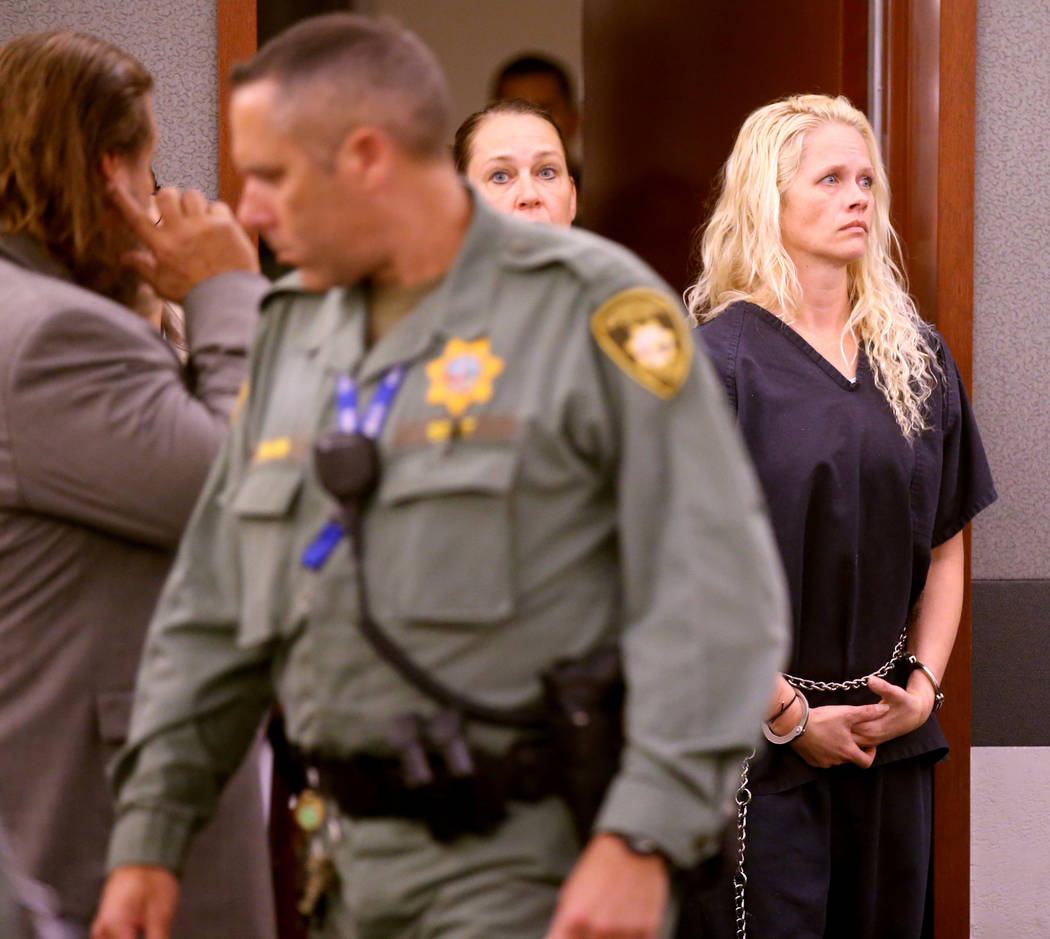 Korey Hooper, right, and Norma Snyder in court at the Regional Justice Center in Las Vegas on ...