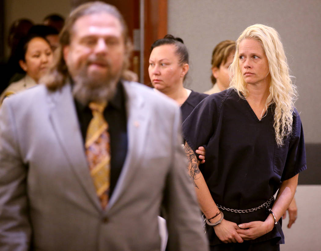 Korey Hooper, right, and Norma Snyder in court at the Regional Justice Center in Las Vegas on T ...
