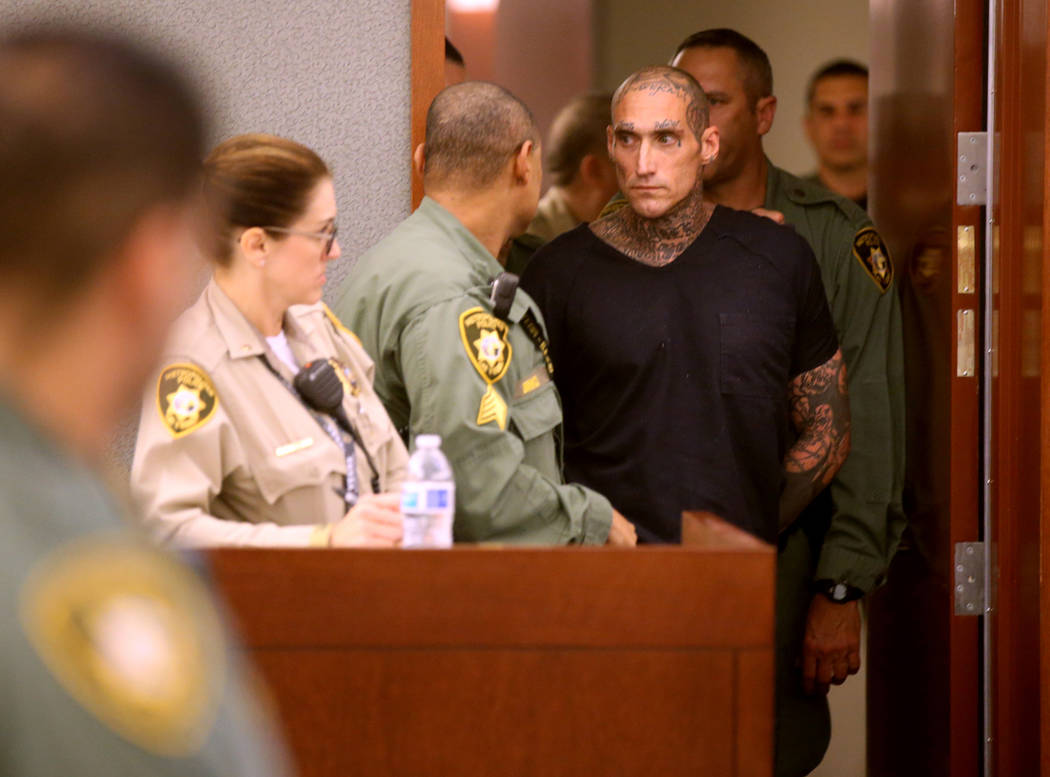 Richard Manning appears in court at the Regional Justice Center in Las Vegas on Thursday, Aug. ...