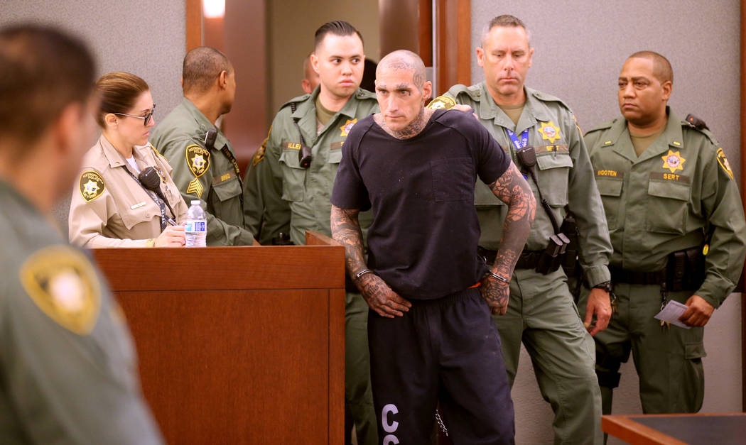 Richard Manning appears in court at the Regional Justice Center in Las Vegas on Thursday, Aug. ...