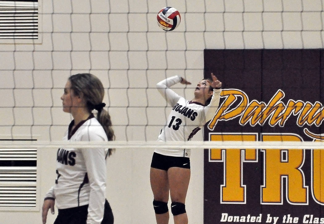 Horace Langford Jr./Pahrump Valley Times Pahrump Valley sophomore Tayla Wombaker takes her turn ...