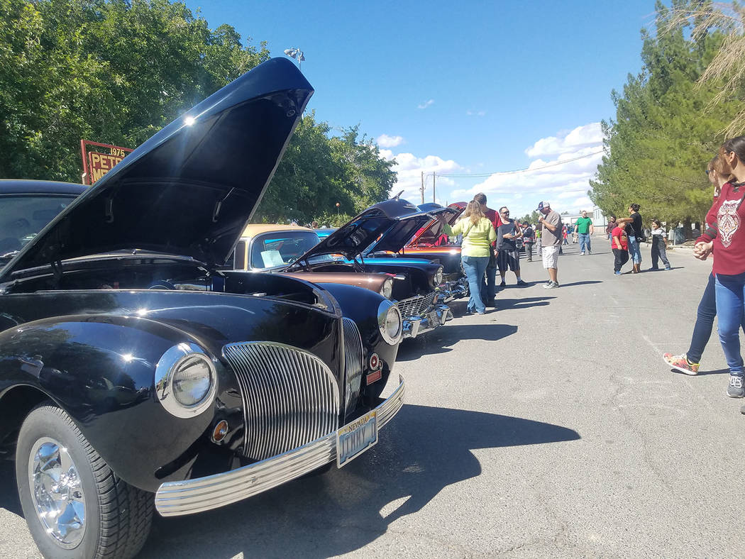 David Jacobs/Pahrump Valley Times Classic cars are lined up next to Petrack Park during the ann ...