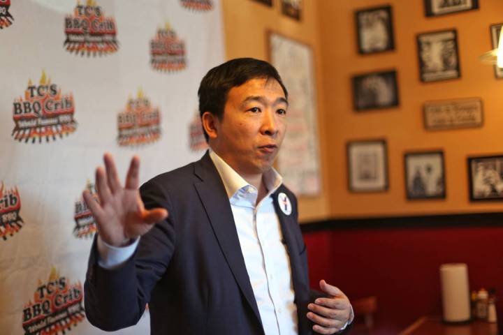Rachel Aston/Las Vegas Review-Journal Democratic presidential candidate Andrew Yang in Las Vega ...