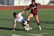 Horace Langford Jr./Pahrump Valley Times Junior Kaylee Mendoza scored the only goal for Pahrump ...