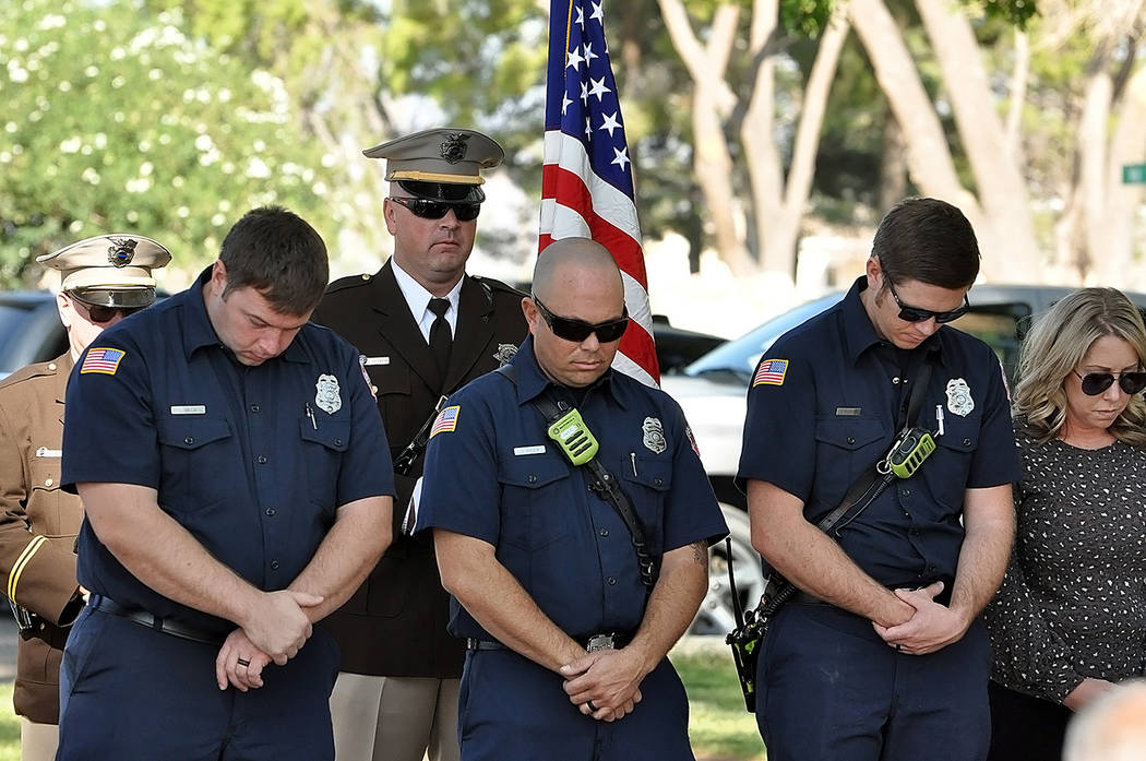 Horace Langford Jr./Pahrump Valley Times Pahrump first responders take a moment to reflect upo ...