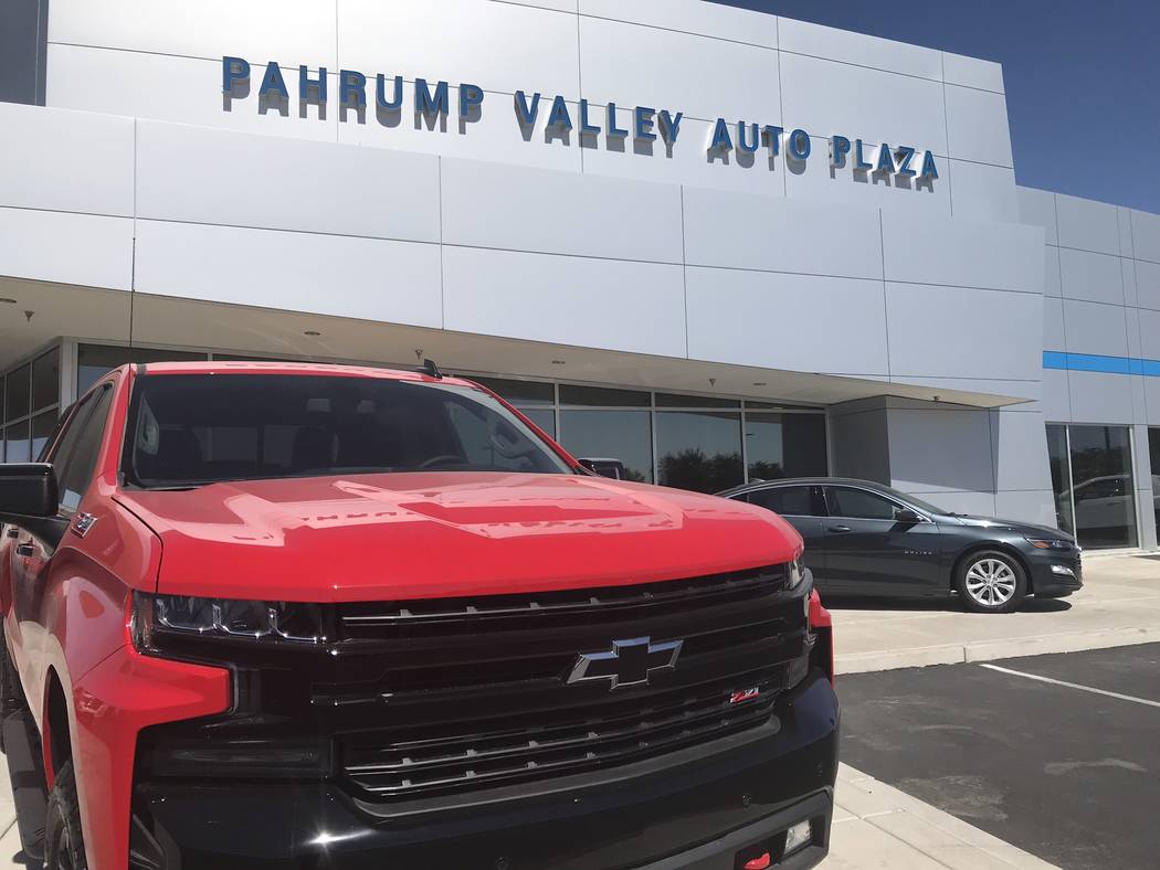 Jeffrey Meehan/Pahrump Valley Times The Pahrump Valley Auto Plaza, which sells new vehicles fro ...