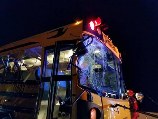 Photo courtesy Cameron McRae/Nye County Schools The crash occurred late Thursday night along Ne ...