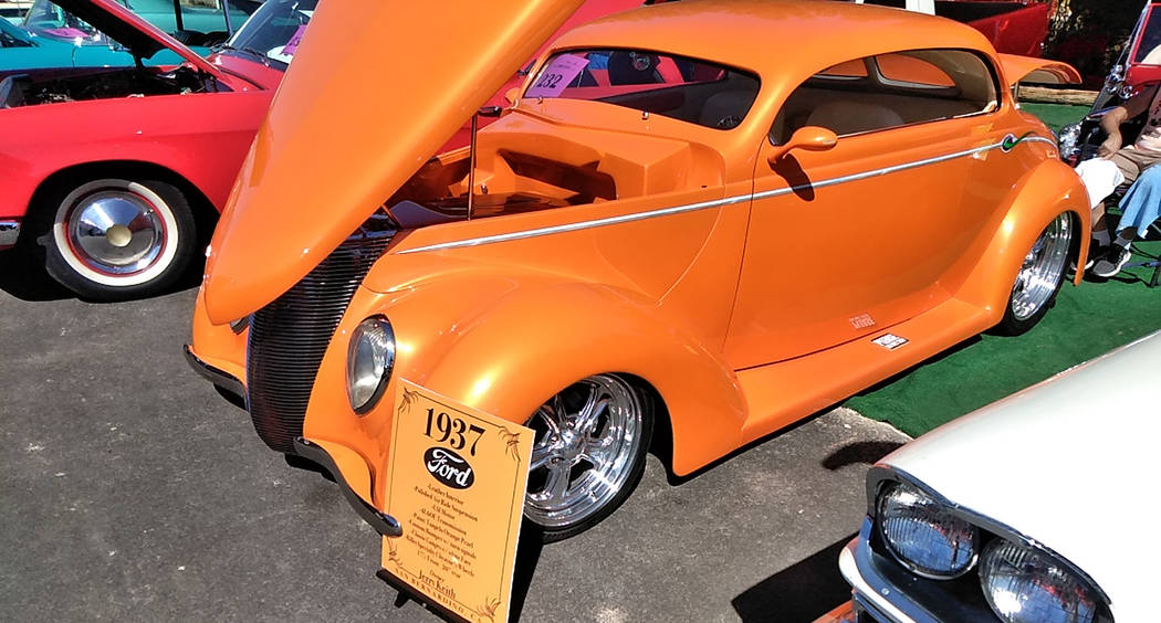Selwyn Harris/Pahrump Valley Times California resident Jerry Keith brought out his 1937 Ford, f ...
