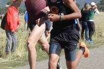 Tammi Odegard/Special to the Pahrump Valley Times Pahrump Valley senior Brandon Ruud, left, run ...