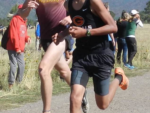 Tammi Odegard/Special to the Pahrump Valley Times Pahrump Valley senior Brandon Ruud, left, run ...