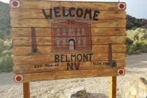 David Jacobs/Pahrump Valley Times A look at a welcome sign in the town of Belmont, located appr ...