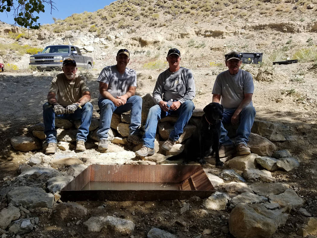 Nevada Department of Wildlife Volunteers shown from left to right: Dave Noles, Grant Wallace, E ...