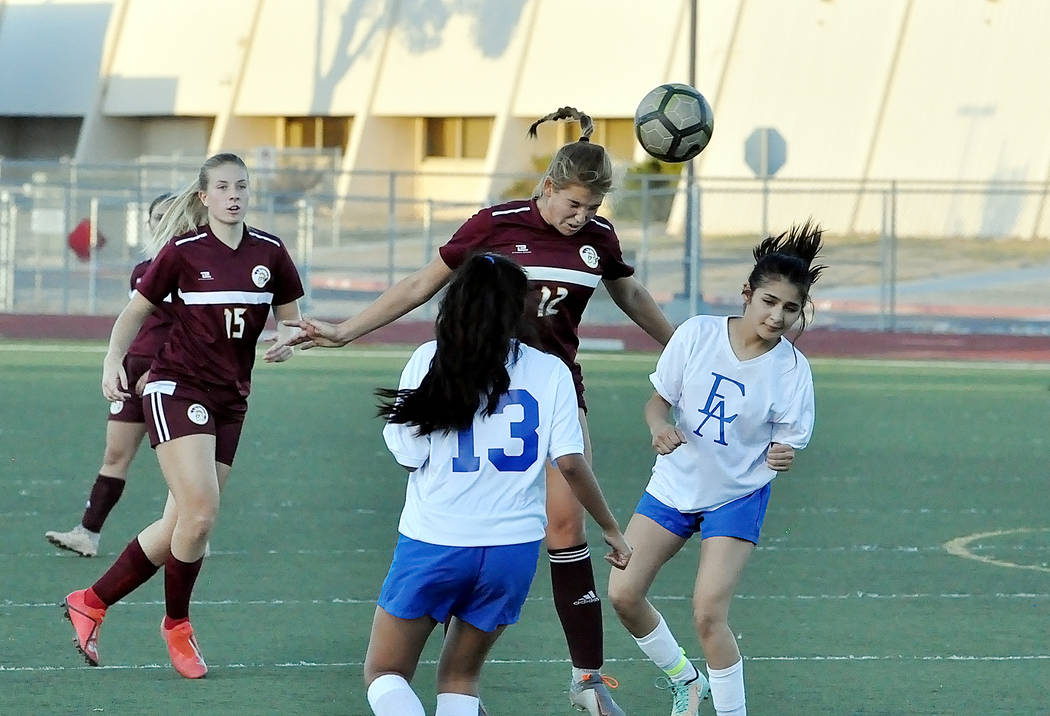 Horace Langford Jr./Pahrump Valley Times Pahrump Valley junior Maddy Souza recorded a hat trick ...