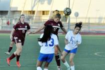Horace Langford Jr./Pahrump Valley Times Pahrump Valley junior Maddy Souza recorded a hat trick ...