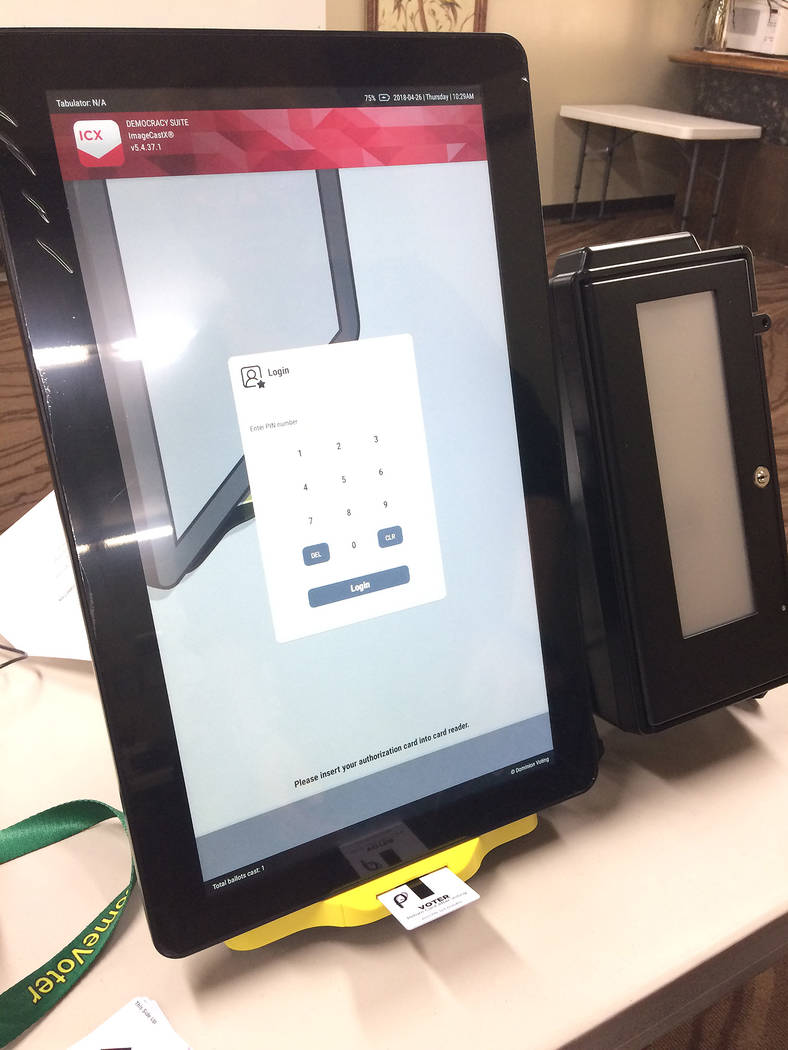 Robin Hebrock/Pahrump Valley Times A view of the new voting machines that Nye County residents ...