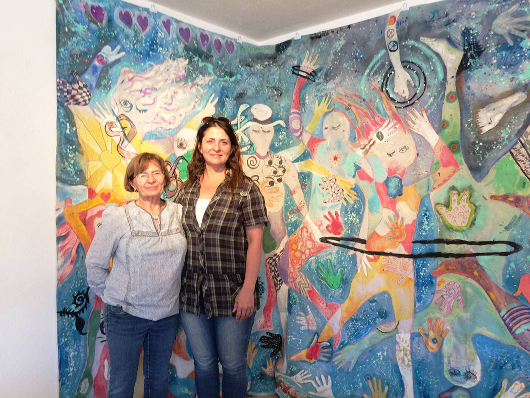 Special to the Pahrump Valley Times Mary Burke King and Lara Murray in front of Cosmic Communit ...