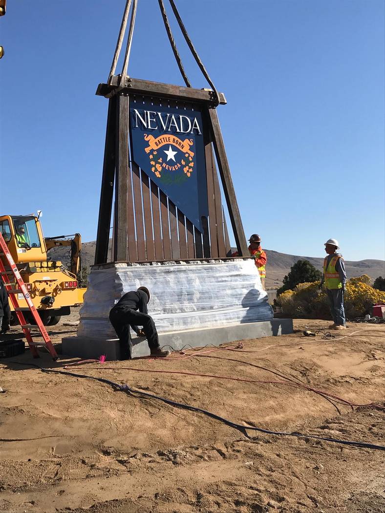 Nevada Department of Transportation Preliminary construction of two separate welcome monuments ...