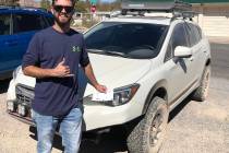 Tom Rysinski/Pahrump Valley Times Anthony Bellina of Las Vegas with his Subaru Crosstrek that d ...