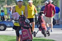 Horace Langford Jr./Pahrump Valley Times Pahrump Valley junior Breanne Nygaard heads to the 1st ...