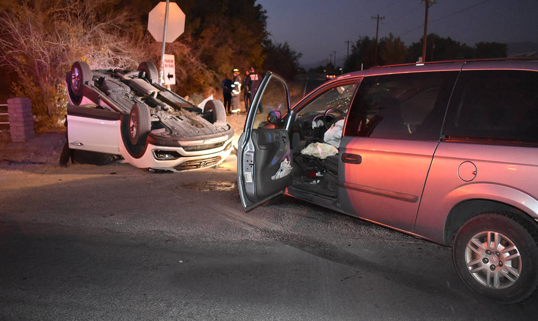 Special to the Pahrump Valley Times Three people were transported to Desert View Hospital, foll ...