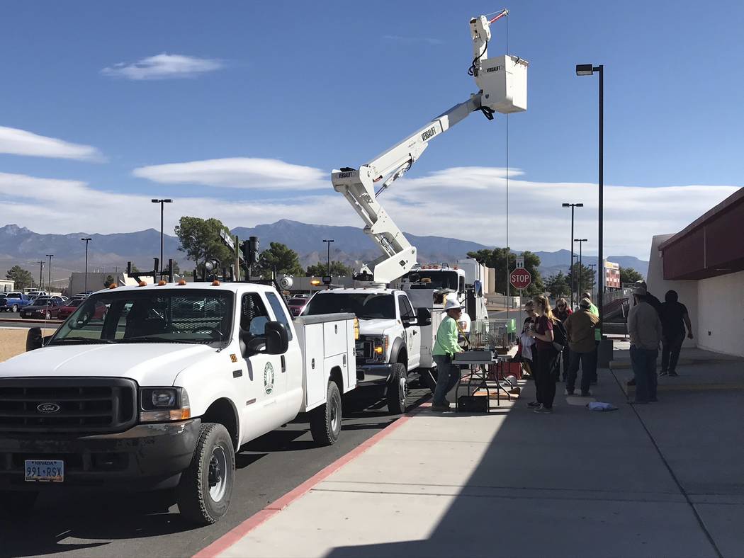 Jeffrey Meehan/Pahrump Valley Times Valley Electric Association Inc. set up shop with a display ...