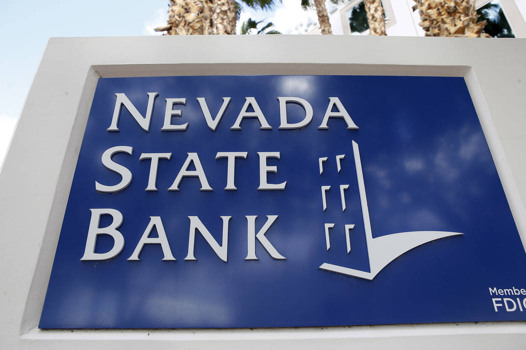 Las Vegas Review-Journal A Nevada State Bank sign outside of the bank which is located at 750 E ...