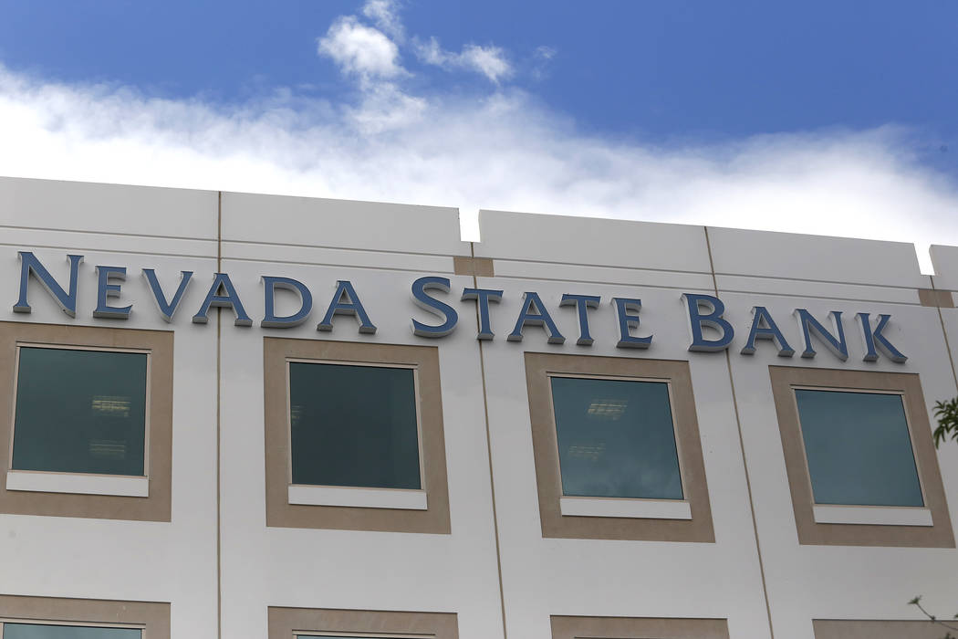 Las Vegas Review-Journal A Nevada State Bank sign outside of the bank which is located at 750 E ...