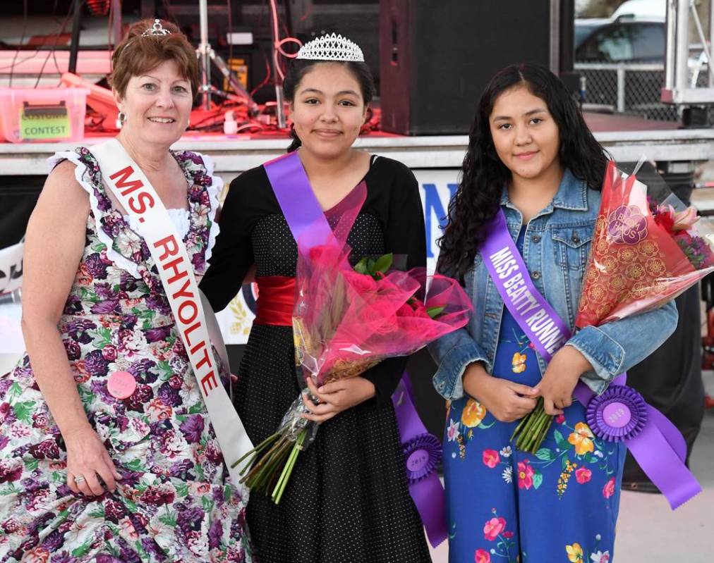 Richard Stephens/Special to the Pahrump Valley Times Miss Beatty, Aniram Rodriguez,center, pose ...