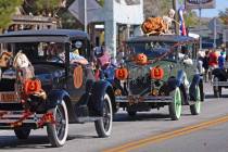 Richard Stephens/Special to the Pahrump Valley Times Antique cars decorated with Halloween pump ...