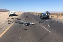 One person was killed in a crash on northbound U.S. Highway 95 northwest of Las Vegas on Tuesda ...