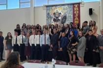 Special to the Pahrump Valley Times Pahrump Valley High School Principal George Campnell, at ri ...