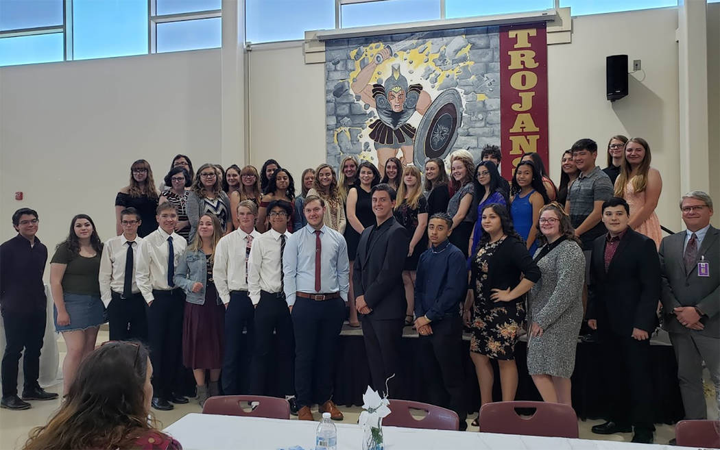 Special to the Pahrump Valley Times Pahrump Valley High School Principal George Campnell, at ri ...