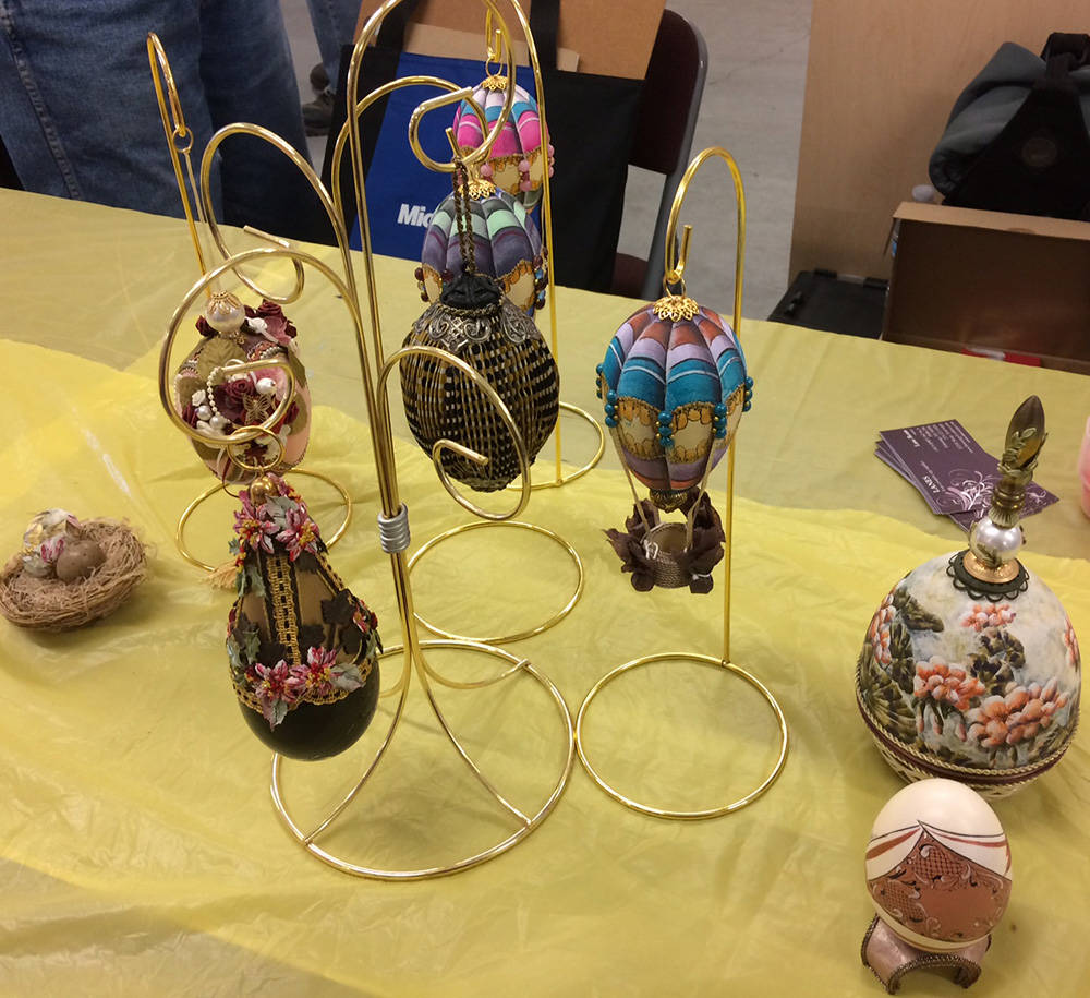Robin Hebrock/Pahrump Valley Times Local artist Lane Ream had some of her egg art creations on ...