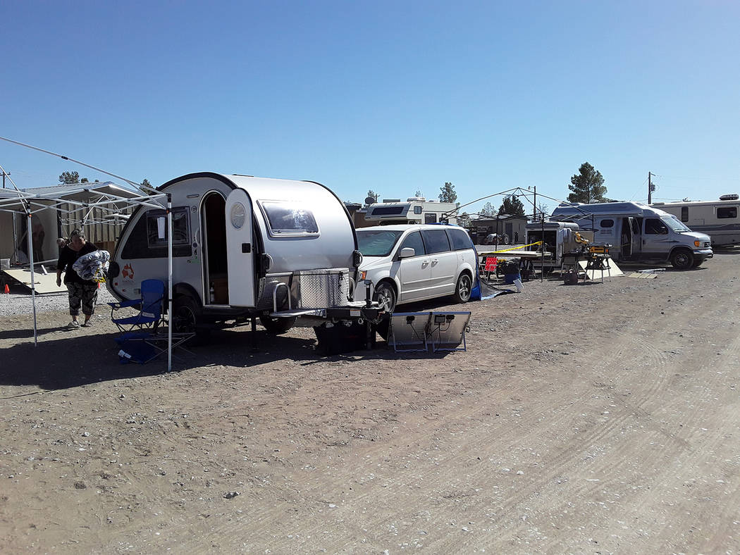 Selwyn Harris/Pahrump Valley Times Officials from Homes on Wheels Alliance leased roughly an ac ...