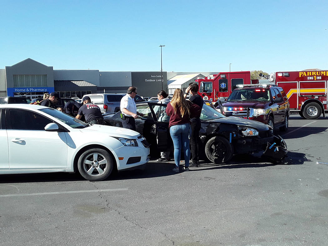 Selwyn Harris/Pahrump Valley Times At least one person was transported to Desert View Hospital ...