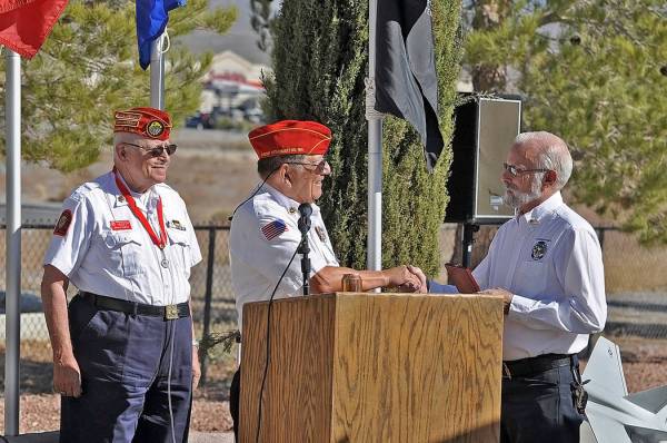 Horace Langford Jr./Pahrump Valley Times At a Veterans Day ceremony, Nye County Commissioner J ...