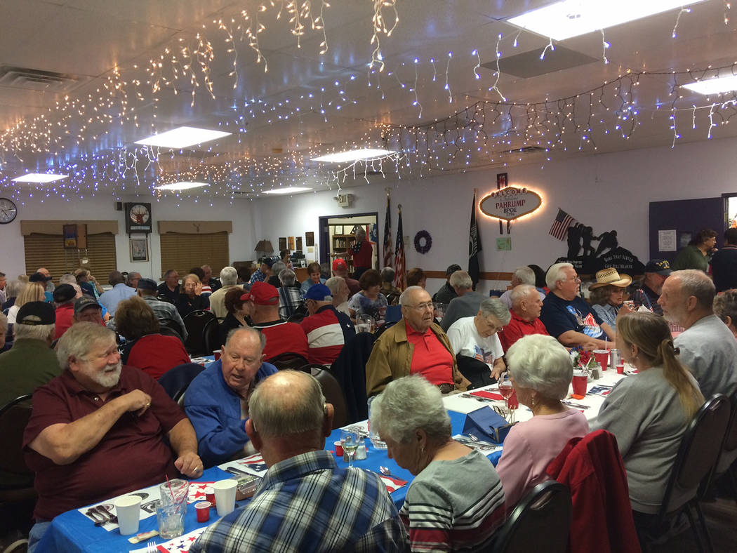 Robin Hebrock/Pahrump Valley Times The Pahrump Elks Lodge #2796 was packed for Veterans Day on ...