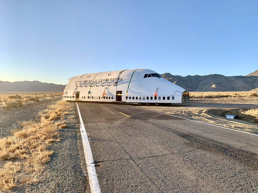 Nevada Highway Patrol The truck carrying the jet piece travels between 40 and 60 mph and is bei ...