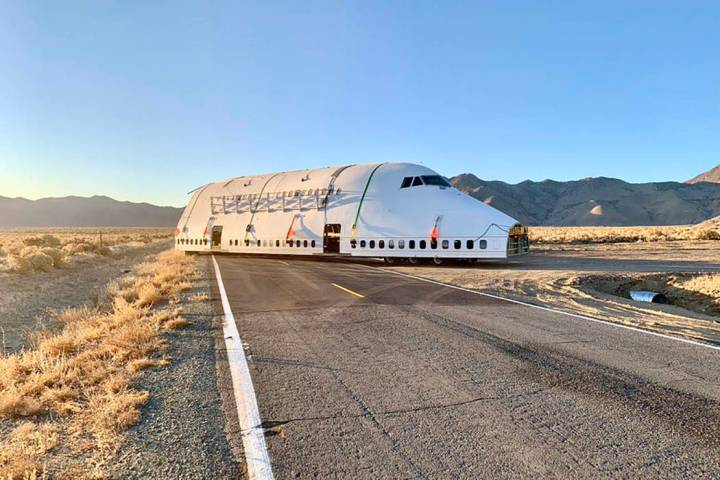 Nevada Highway Patrol The truck carrying the jet piece travels between 40 and 60 mph and is bei ...