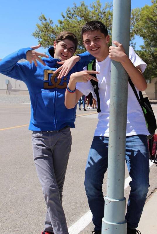 Photo courtesy of Julie Carlo Ethan Osterman, 15, of Pahrump is shown on the left in this photo ...