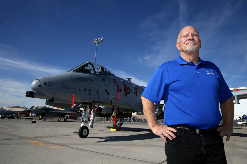 Director of Aviation Nation retired Maj. Bob Jones with an A10 Warthog