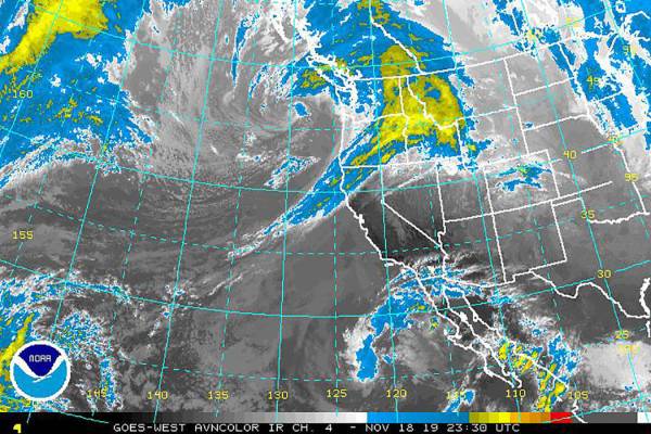 National Weather Service A look at the storm as it was developing earlier this week as shown in ...