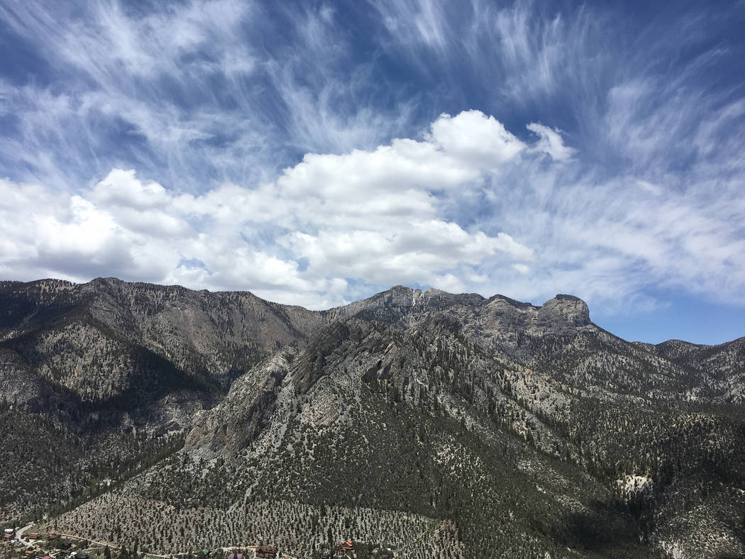 Las Vegas Review-Journal file The clouds stretch over Cathedral Rock in the Spring Mountains Na ...
