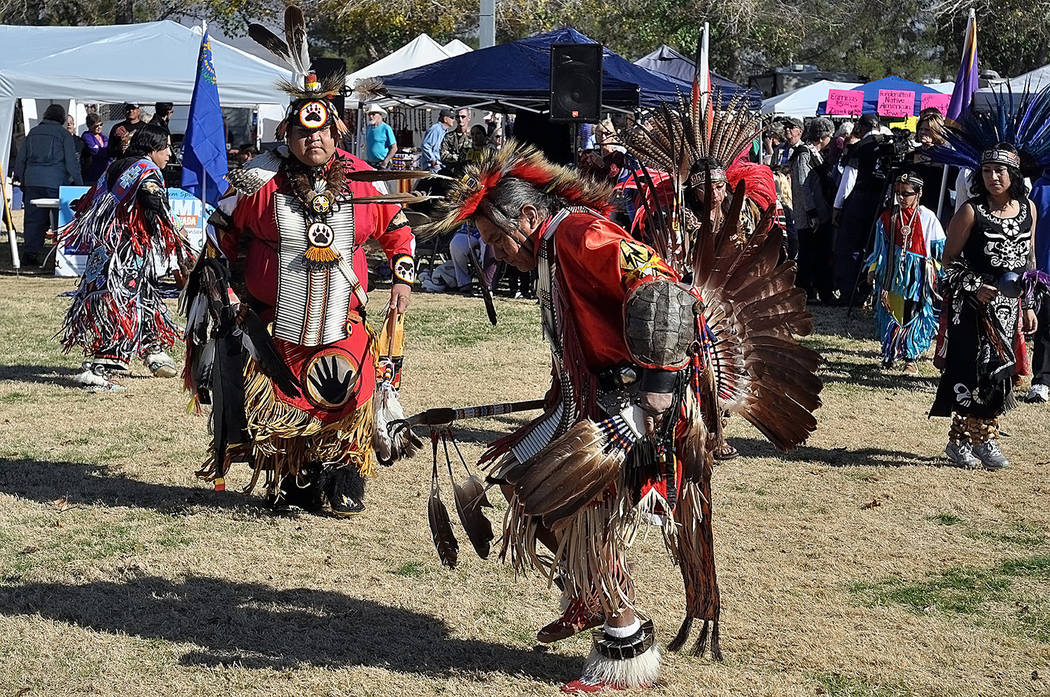 Horace Langford Jr./Pahrump Valley Times A Native American performs an inter-tribal dance du ...